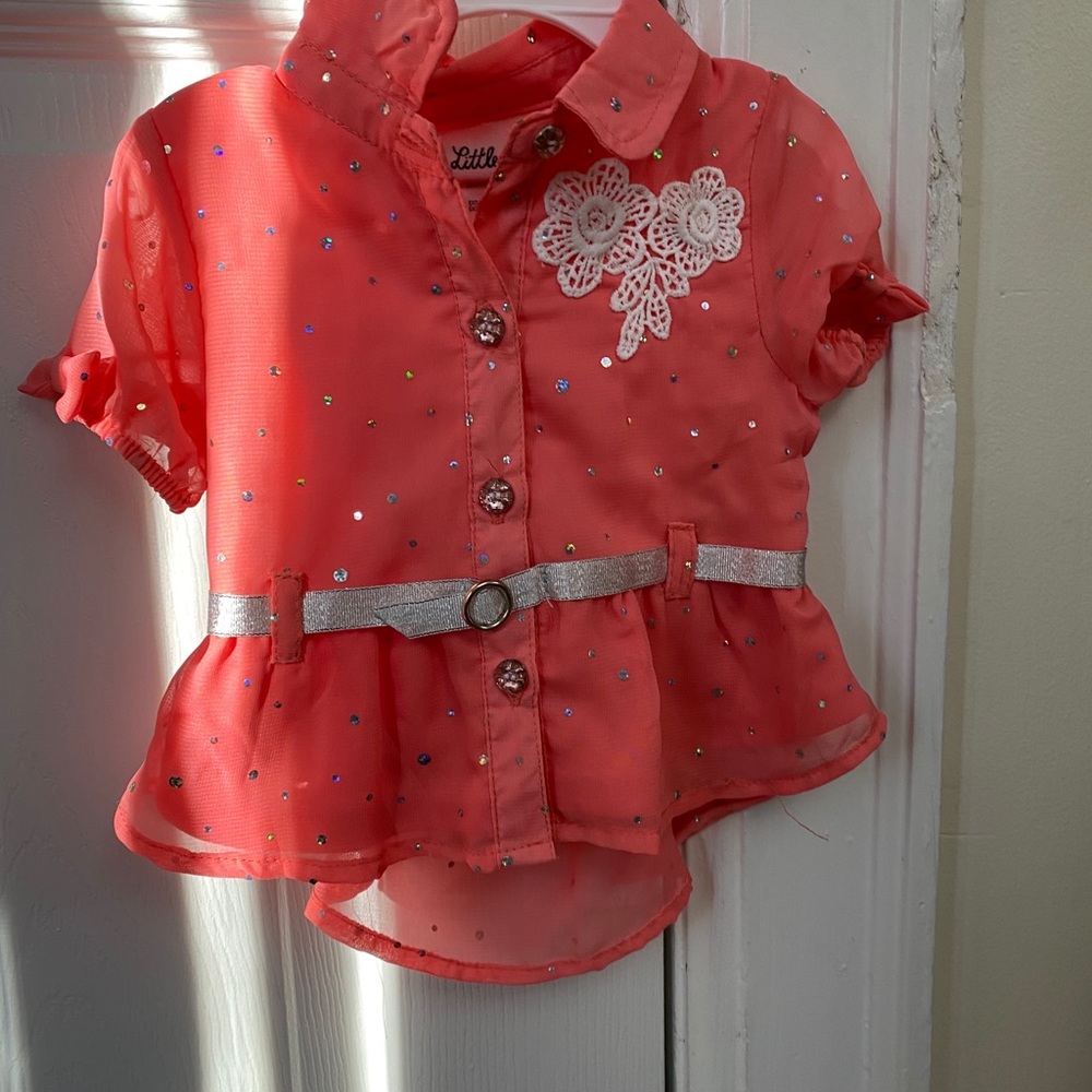 Button down up shirt with Flower pants